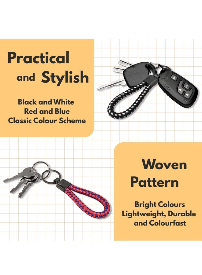 قطعتان من حلقات المفاتيح، حلقات مفاتيح جلدية للنساء والرجال، حلقات سلسلة مفاتيح السيارة، حامل مفاتيح جلدي، مشابك حلقية لمفاتيح السيارة الشخصية - Image 3